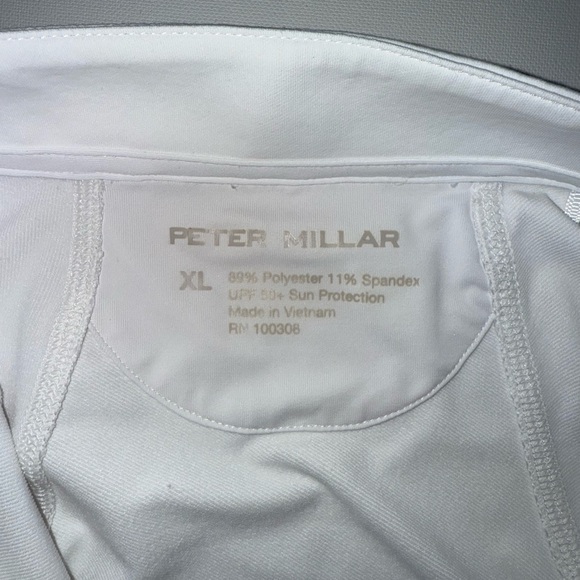 Peter Millar Women's White Raglan Sleeve Perth Layer 1/4 Zip Pullover XL- LOGO - Picture 4 of 7